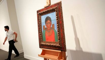 'Niña con collar' (Girl with Necklace) by Frida Kahlo at Sotheby's in New York.