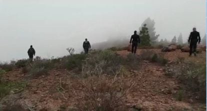Image taken by the Civil Guard of officers searching for the missing woman and her son in Adeje.