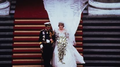 Charles and Diana as they leave St. Paul's Cathedral in London after their wedding, on July 29, 1981.