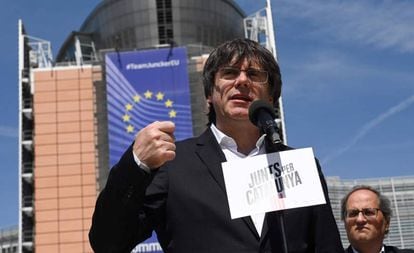 Ousted Catalan premier Carles Puigdemont in Brussels.