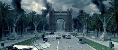 A scene from the apocalyptic movie The Last Days, which is set in Barcelona. 