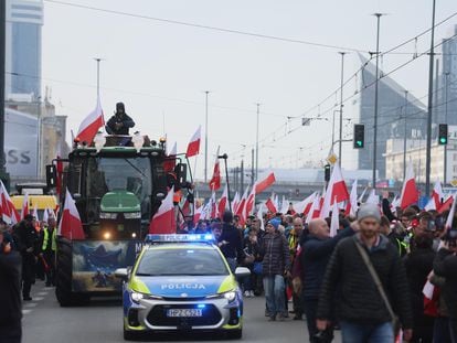 Farmers take to the streets of Warsaw, Poland, 27 February 2024.