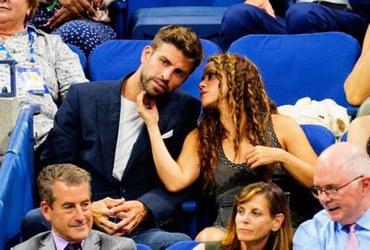 Shakira and Piqué watch tennis player Rafa Nadal at the US Open in New York in 2019.