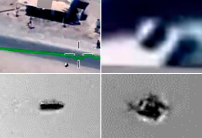 In its report, NASA shows these images of  incidents to illustrate the difficulties in figuring out these enigmas, which in some cases derive from technical problems with the recordings.