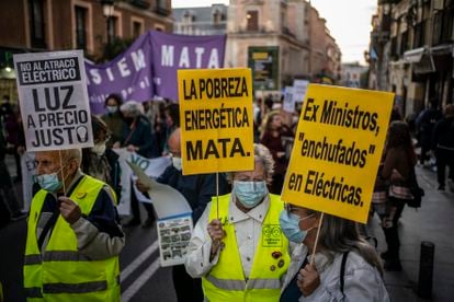 A march against electricity companies held in Madrid in October. 