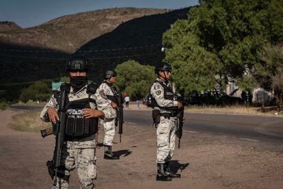 Mexican National Guard forces near Malpaso in the State of Zacatecas; September 29, 2023.