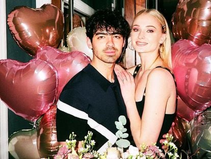 Joe Jonas and Sophie Turner in a photo shared on the actress’s social media.