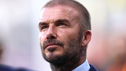 David Beckham, during a match between Inter Miami CF, the team he co-owns, against Nashville SC, in Nashville (USA), on August 19, 2023.