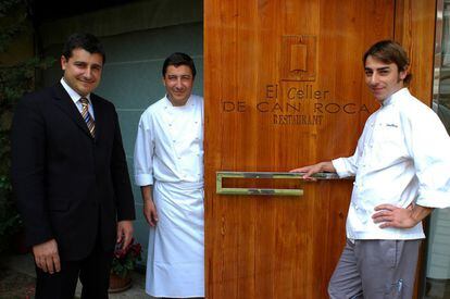 Chefs Joan, Josep and Jordi at their restaurant in Girona.
