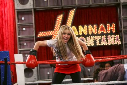 Miley Cyrus during the filming of 'Hannah Montana,' in 2006.