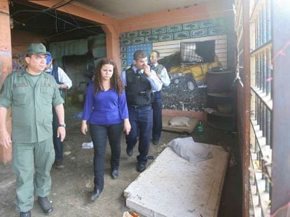 Venezuelan Penitentiary Minister, Iris Varela, examines the Uribana prison after a riot left 61 dead.