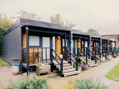 Jimmy's Cambridge opened six modular houses with a community garden for homeless people in 2020 on the grounds of the Church of Christ the Redeemer.