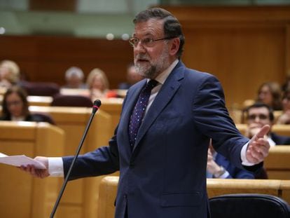 PM Mariano Rajoy, speaking in the Senate on Tuesday.