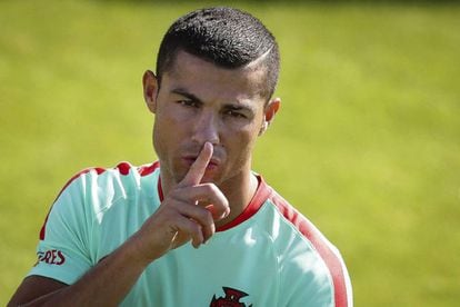 Ronaldo, training with the Portuguese national side.