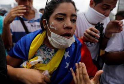 A protester in Caracas on Wednesday.