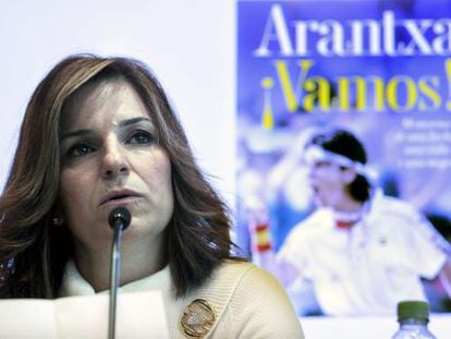 Former tennis champion Arantxa S&aacute;nchez Vicario during the presentation of her book in Barcelona on February 14.