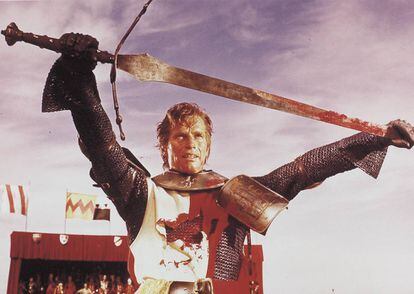 Charlton Heston in a scene from the epic movie 'El Cid.'