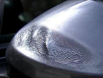 Honda Civic melted rear view mirror.