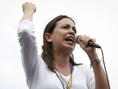Opposition leader María Corina Machado at a demonstration on June 8.