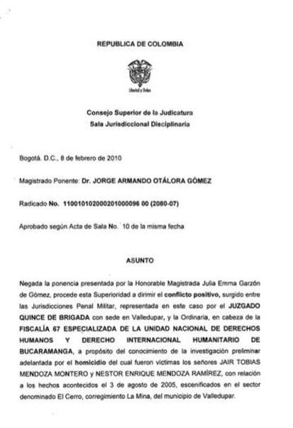 One of the cases investigated by the Colombian courts.