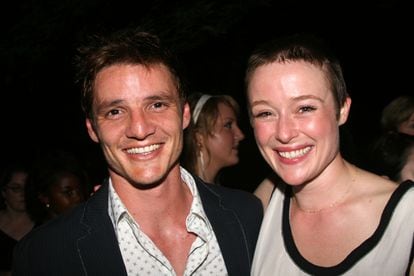 A very young Pedro Pascal, without his trademark mustache, at a party with actress Jennifer Ehle in New York in 2006. 