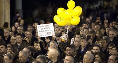 Demonstration held on January 3 in support of the Valencia metro victims.
