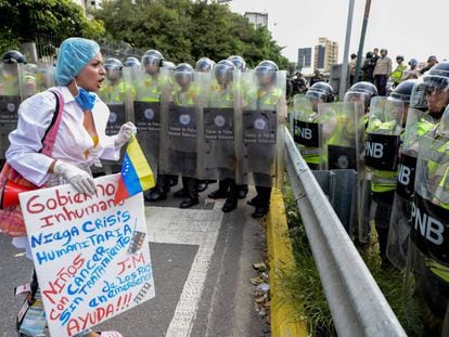 A February protest in Caracas over lack of medicines.