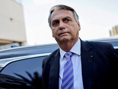 The former president of Brazil Jair Bolsonaro arrives at the headquarters of the Federal Police in Brasília, on October 18.