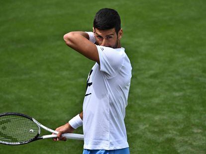 Novak Djokovic, during a training session.
