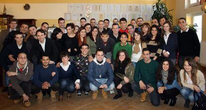 A group of young Spaniards who took part in the selection process for work in Germany in February.