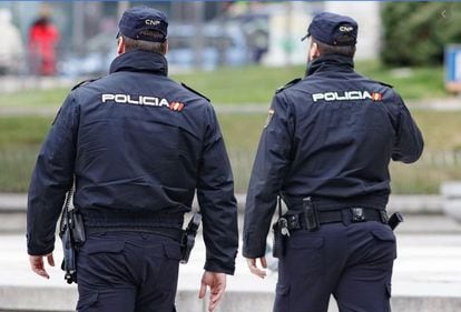 Spanish police officers in A Coruña, the city where the child was rescued.