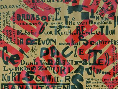 A poster by Kurt Schwitters and Theo Van Doesburg (1923).