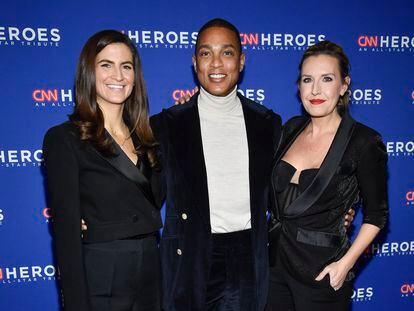 CNN anchors Kaitlan Collins, from left, Don Lemon and Poppy Harlow appear at the 16th annual CNN Heroes All-Star Tribute on Dec. 11, 2022, in New York.