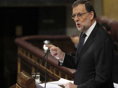 Acting PM Mariano Rajoy addressing Congress on Thursday.