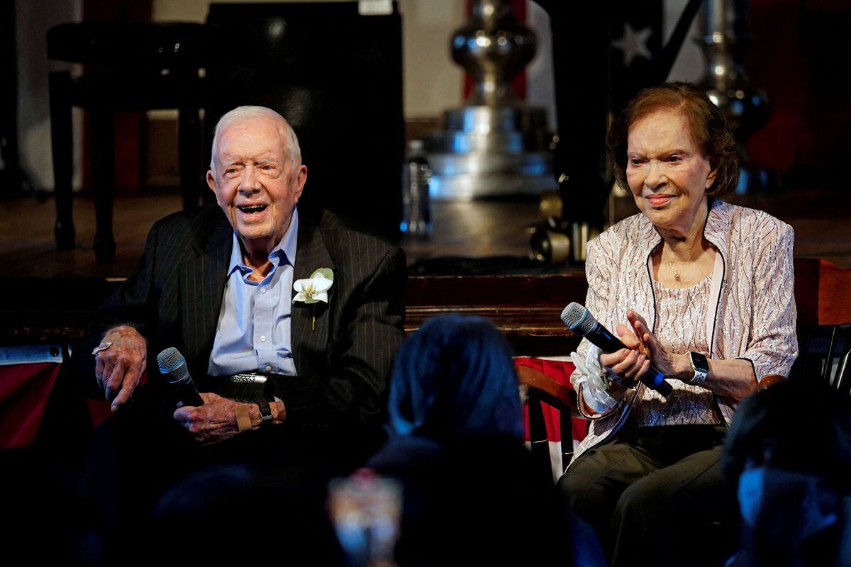 Rosalynn Carter is eulogized before family and friends as husband