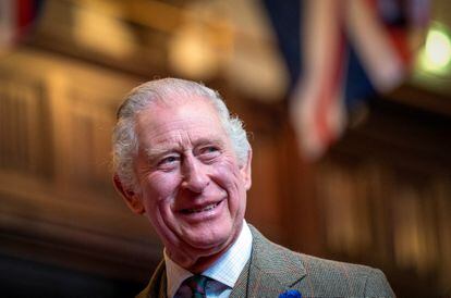 King Charles III on a visit to Aberdeen, Scotland, on October 17, 2022.