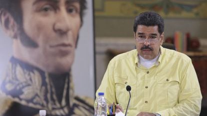 El presidente de Venezuela, Nicolás Maduro, en Caracas ayer.