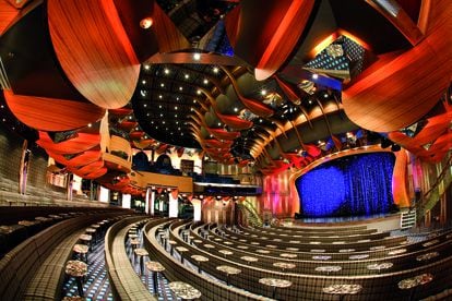 The entertainment room on board the 'Costa Deliziosa,' of the Costa Cruises shipping company.