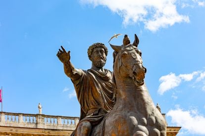 Statue of Marcus Aurelius on horseback, Capitoline Hill, Rome. 