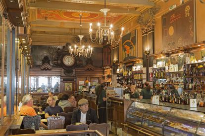 Café A Brasileira, one of the most famous cafés in Lisbon, founded in 1905.
