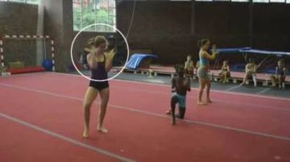 Vila during a floor exercise prior to her accident.