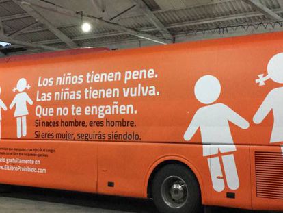 This bus reaffirms that “boys have penises and girls have vulvas.”