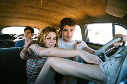 Kristen Stewart, Garrett Hedlund (r) and Sam Riley in On the Road.