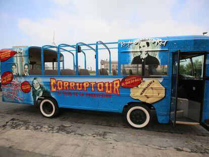 The Corruptour bus shortly before its first ride.