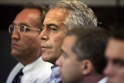 Jeffrey Epstein appears in court in West Palm Beach, Florida, on July 30, 2008.