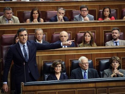 Acting PM Pedro Sánchez in Congress.