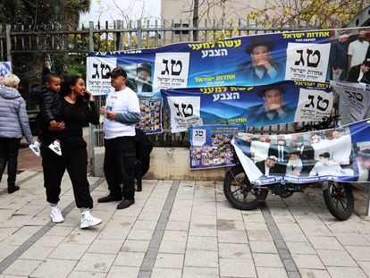 A polling station during the municipal elections in Ashkelon, Israel.