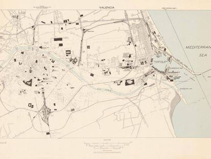 A British map of Valencia from 1942, kept at Princeton University.