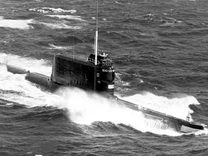 Image of one of the Soviet Golf-class submarines, such as the K-129.