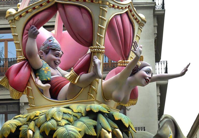 A scene from Valencia’s famous Fallas festival.